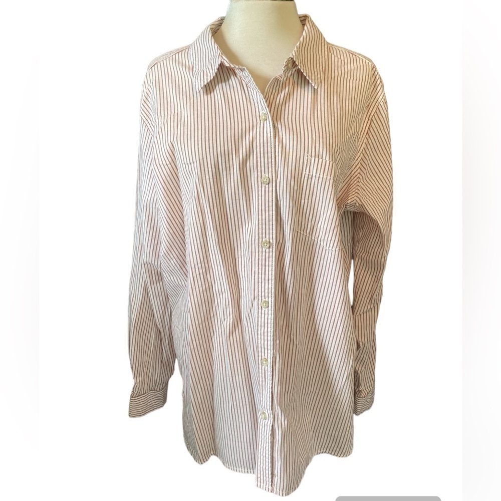 Sonoma button down shirt long sleeves w/buttons collared stripes size Xlarge